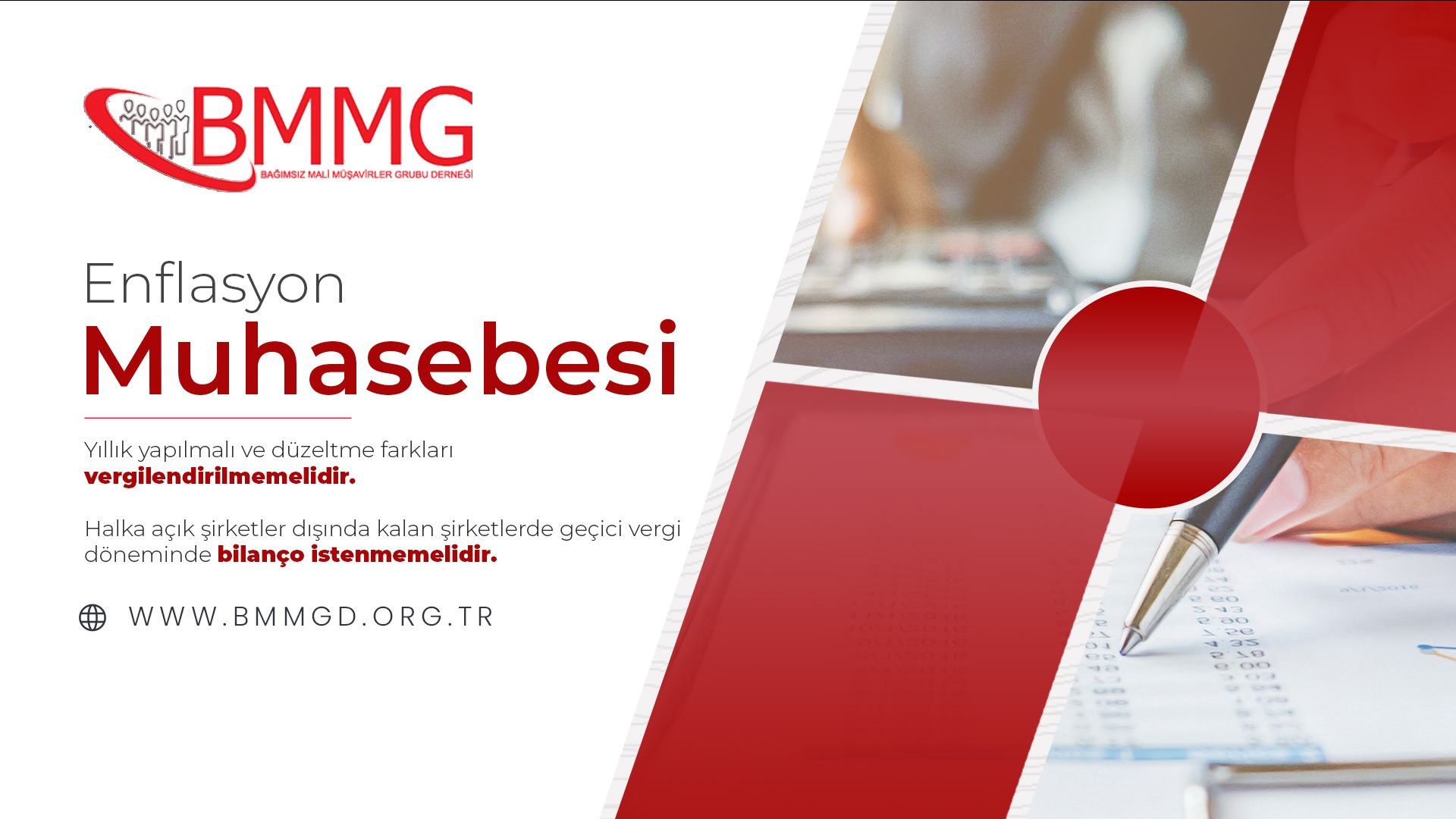 Enflasyon farkları yıllık yapılmalı ve düzeltme farkları vergilendirilmemelidir.