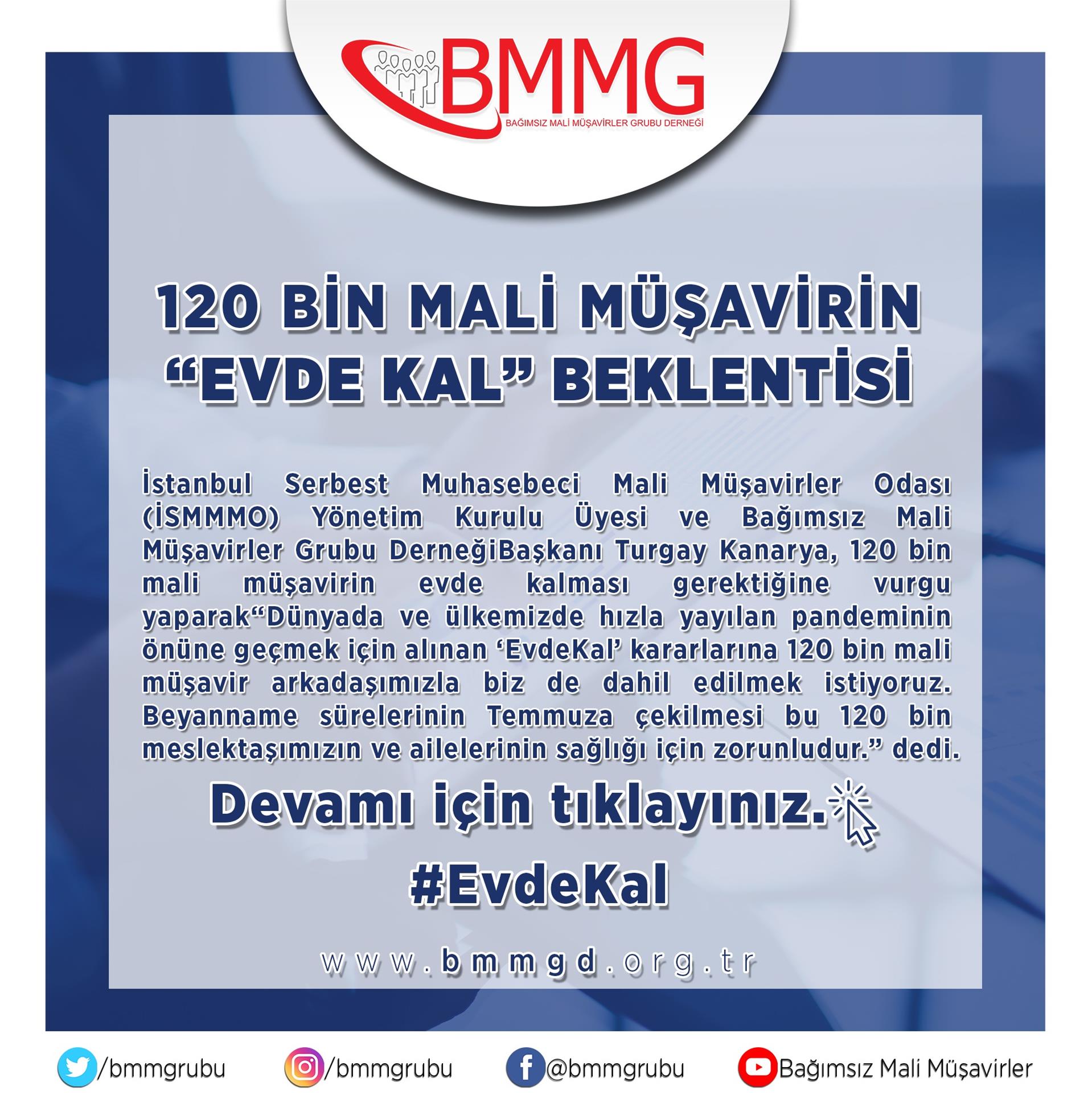 120 bin mali müşavirin ‘EvdeKal’ beklentisi