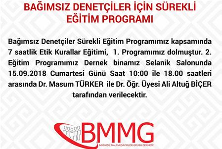 BAĞIMSIZ DENETÇİLER İÇİN SÜREKLİ EĞİTİM PROGRAMI