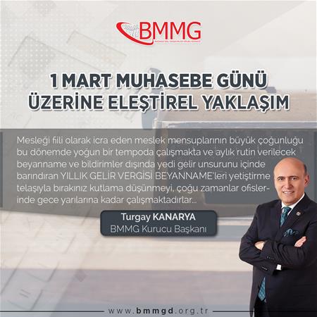 1 MART MUHASEBE GÜNÜ ÜZERİNE ELEŞTİREL YAKLAŞIM