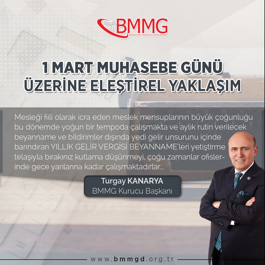 1 MART MUHASEBE GÜNÜ ÜZERİNE ELEŞTİREL YAKLAŞIM